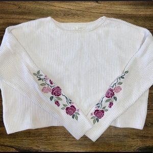 LA Hearts Women’s Knit Floral Embroidered Sweater